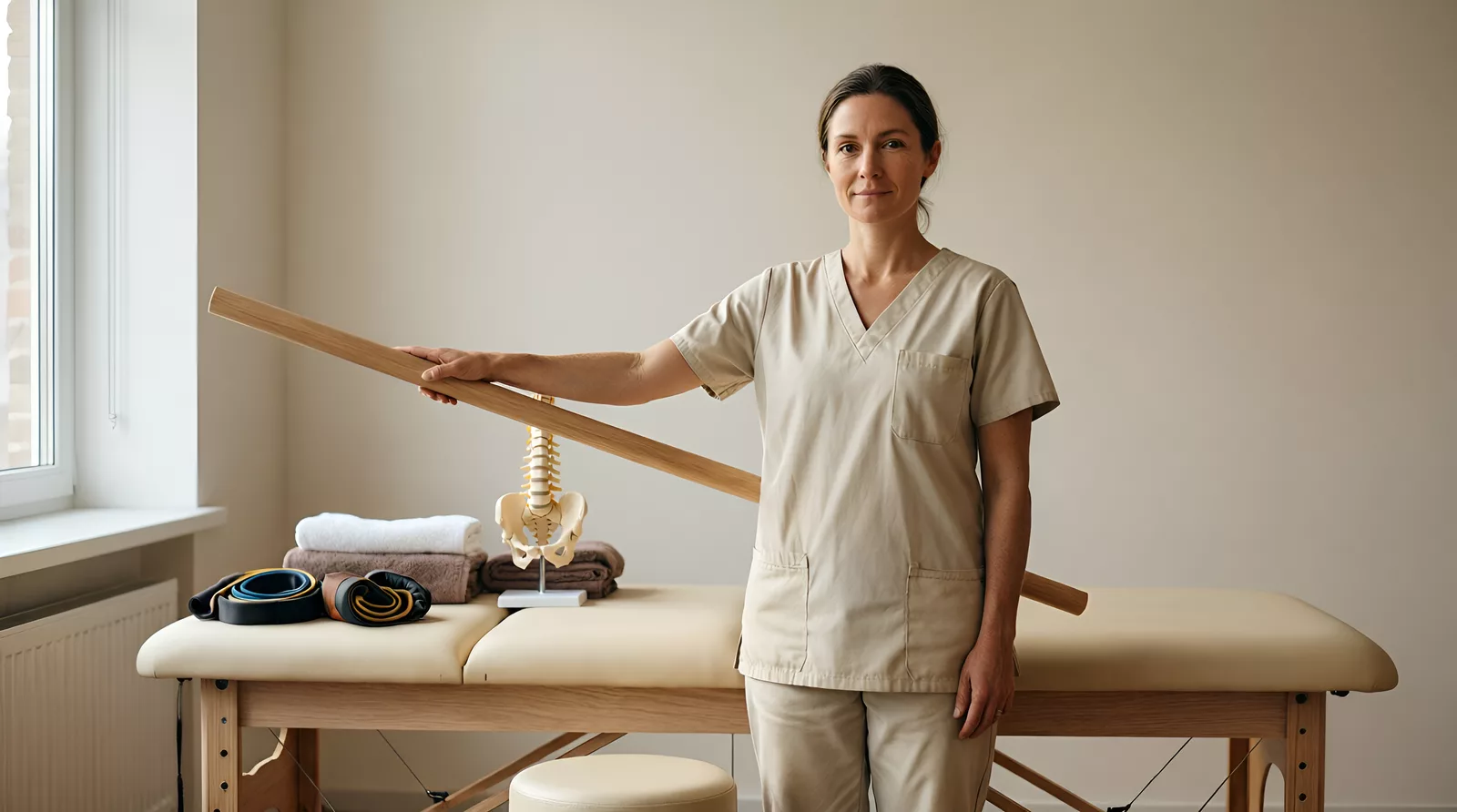 Sophie Bennett working with a client in her physical therapy studio
